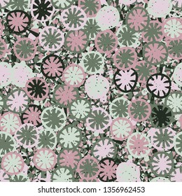 Seamless abstract pattern composed of lemon-like shapes.
The background consists of small angular spots.
Easy to edit