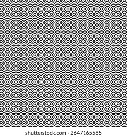 Seamless abstract pattern with concentric circles in rows, creating a hypnotic optical illusion. Perfect for backgrounds, textiles, or graphic design.