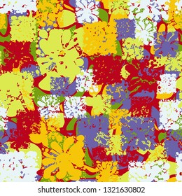 Seamless abstract pattern consisting of square blots.
The background consists of smooth curved spots. Editable.