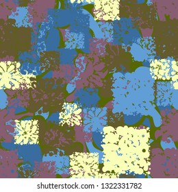 Seamless abstract pattern consisting of square blots.
The background consists of smooth curved spots. Editable.