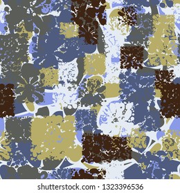 Seamless abstract pattern consisting of square blots.
The background consists of smooth curved spots. Editable.