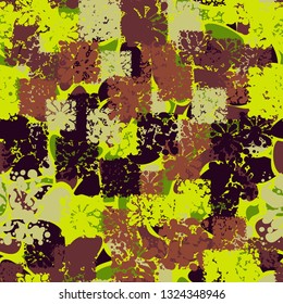 Seamless abstract pattern consisting of square blots.
The background consists of smooth curved spots. Editable.