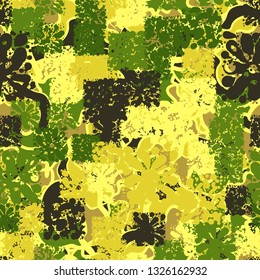Seamless abstract pattern consisting of square blots.
Background consisting of abstract multicolor shapes.