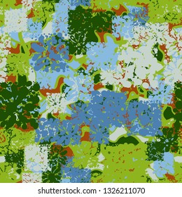 Seamless abstract pattern consisting of square blots.
Background consisting of abstract multicolor shapes.