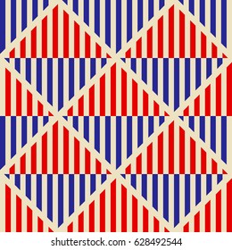 Seamless abstract pattern in constructivism soviet style. Vector vintage 20s geometric ornament.