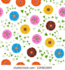 Seamless abstract pattern containing images of carnations. Easy to edit.