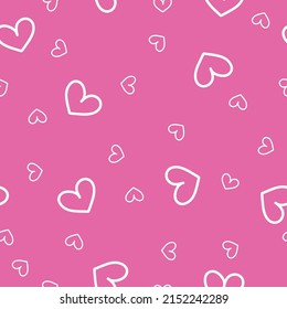 Seamless abstract pattern with contoured hearts. Pink pattern for texture, textiles, banners and simple backgrounds