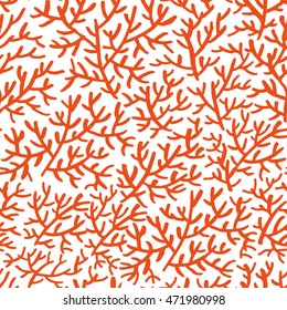 The seamless abstract pattern with corals. The creative monochrome hand drawn background for your design. Textile, blog decoration, banner, poster, wrapping paper.