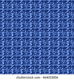 Seamless abstract pattern in cornflower and cerulean blue colors. Vector illustration.