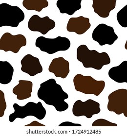 Seamless abstract pattern with cowhide imitation. Animal print. Flat vector illustration.