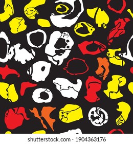 Seamless abstract pattern with cracks, stones and shapes. Vector illustration. 