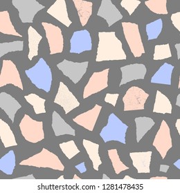 seamless abstract pattern created from paper cutouts. Perfect for wrapping paper, leaflet and flyer design, festive background, stationery, product package or presentation ideas. Vector EPS 10