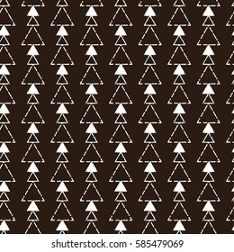 The seamless abstract pattern. Creative monochrome triangle background.