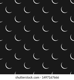 Seamless abstract pattern with crescent.  Dark monochrome backdrop.