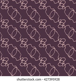 Seamless abstract pattern with curly lines. Vector illustration
