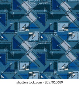 Seamless abstract pattern with curved geometry pattern