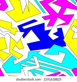 Seamless abstract pattern with curved geometry elements