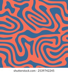 Padrão abstrato contínuo com linhas curvas, um labirinto. Design para tecido, papel de parede e cartões