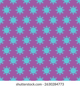 seamless abstract pattern with cyan flowers on magenta background texture for fabric surface design packaging vector