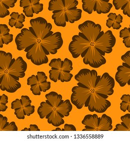 Seamless abstract pattern with abstract dark colors on a yellow background, beautiful vector texture