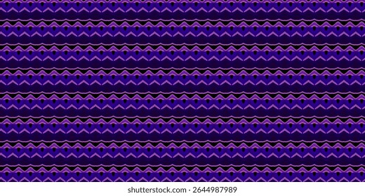 Seamless abstract pattern with dark purple and black geometric zigzags and dots, creating a textured and artistic background perfect for design projects.