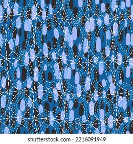 Seamless abstract pattern with dashed lines and brush strokes. Overlay textures. Stylish minimal ornament. Contemporary geometric background for textile, fabric, surface design.