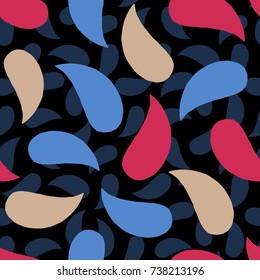 Seamless, abstract pattern of decorative paisley cucumbers. Vector illustration