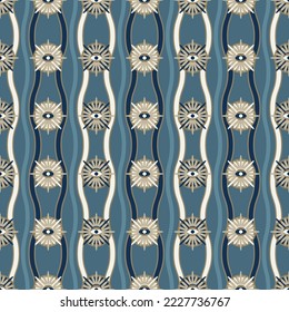 Seamless abstract pattern design ornament on blue background