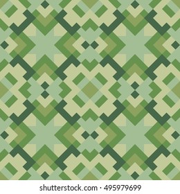 Seamless abstract pattern for design. Vector geometric green background of triangles. Texture for textile, clown, carpeting, warp, book cover, clothes