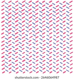Padrão abstrato sem emenda com diagonal rosa e púrpura traço formas em um fundo branco. Design de mão desenhado brincalhão em um estilo Memphis moderno, perfeito para têxteis, papel de embrulho, papéis de parede