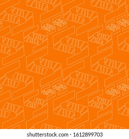 Seamless abstract pattern with different chaotic line elements. 