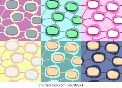 Seamless abstract pattern in different colors. Visit my portfolio for big collection of backgrounds