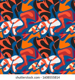 Seamless abstract pattern with different shapes.