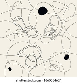 Seamless abstract pattern in doodle style. Hand drawn interesting chaotic background