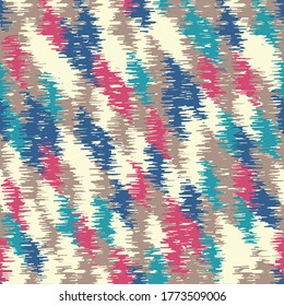 Seamless abstract pattern in doodle style with the image of colorful strokes. 
