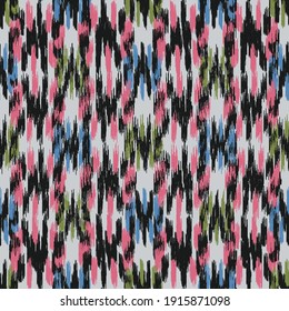 Seamless abstract pattern in doodle style with the image of colorful strokes. 