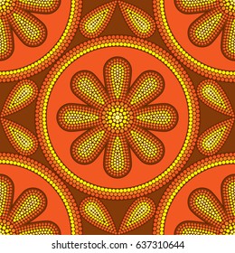 seamless abstract pattern with dots painting with chamomile