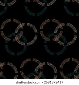 seamless abstract pattern with dotted circles on black background modern print for fabric background surface design packaging vector illustration