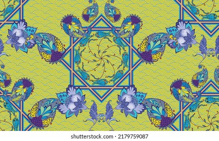 Seamless abstract pattern in eastern style. Fashion textiles, fabric, packaging.
