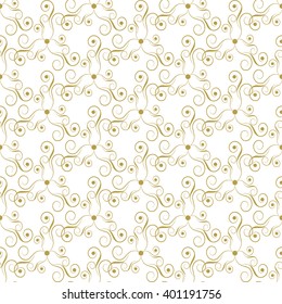 Seamless abstract pattern. Elegant ornate texture in baroque style. Vector illustration. Can be used for wallpaper, textiles, wrapping paper, page fill, design, web page, background.