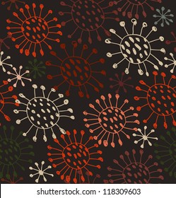 Seamless abstract pattern. Endless decorative lace texture with circles and dots. Microbes