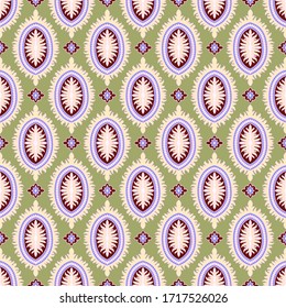   Seamless abstract pattern in ethnic style. Delicate oriental pattern for textiles and paper. Vector illustration.