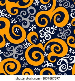 Seamless abstract pattern in ethnic style. Bright print for textiles and paper. Vector illustration.