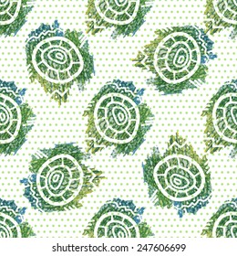 Seamless abstract pattern in ethnic style, drawing, colored pencil.