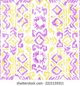 Patrón abstracto sin inconvenientes. Motivos étnicos y tribales. Grunge textura. Impresión para textiles, alfombras, almohadas. Ilustración vectorial.