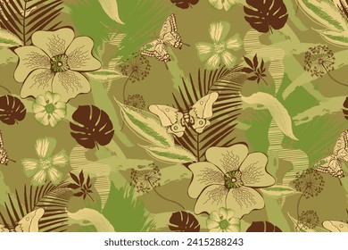 Seamless abstract pattern. Fashion textiles, fabric, packaging, wrapping paper and the like. 
