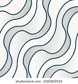 A seamless abstract pattern featuring elegant wavy lines that create a fluid and dynamic motion effect. The minimalist and modern design is perfect for backgrounds