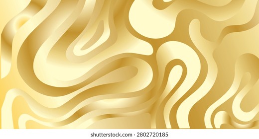 A seamless abstract pattern featuring flowing golden swirls and waves with a metallic sheen.