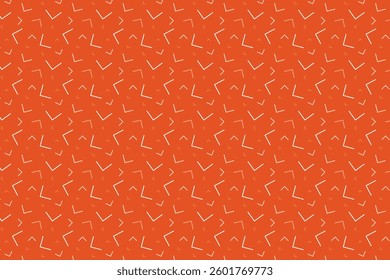 A seamless abstract pattern featuring scattered angular lines and geometric shapes. The design creates a dynamic, playful effect with randomly placed V-shaped and corner elements.