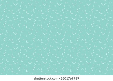 A seamless abstract pattern featuring scattered angular lines and geometric shapes. The design creates a dynamic, playful effect with randomly placed V-shaped and corner elements.